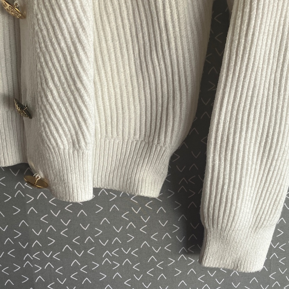 Mango Cream Ribbed Cardigan - Picture 3 of 5